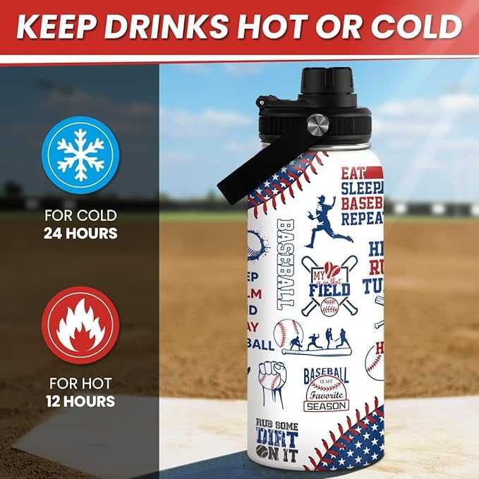 SANDJEST Baseball Bottle ergonomic-grip design for easy carrying