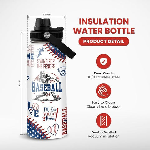 SANDJEST Baseball Bottle with leakproof lid in use during workouts