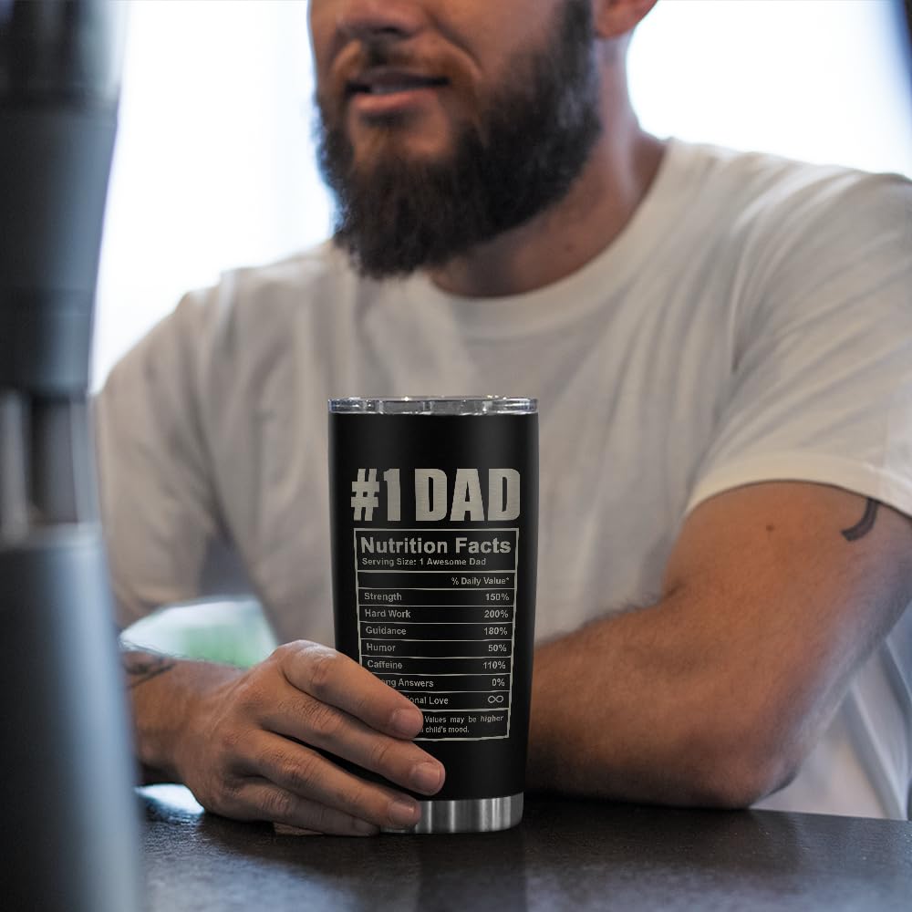 SandJEST Best Dad Ever Tumbler on outdoor trail demonstrates rugged portability.