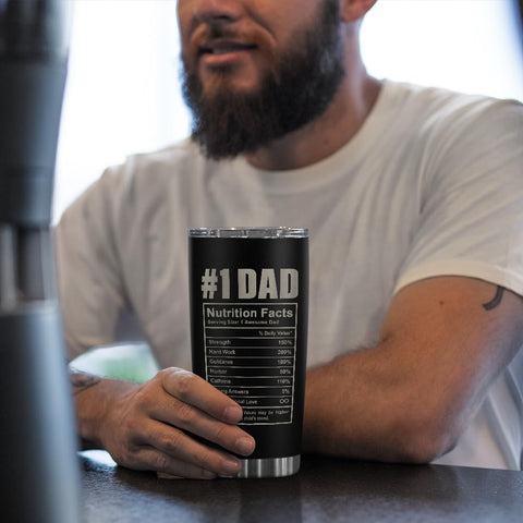 SandJEST Best Dad Ever Tumbler on outdoor trail demonstrates rugged portability.