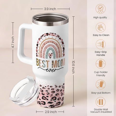 SANDJEST best mom ever design on a stylish travel cup