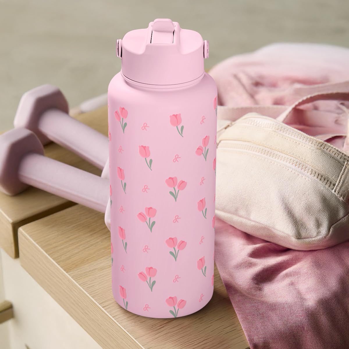 Sandjest bottle aesthetic tulip design showcases visual appeal during outdoor adventures.