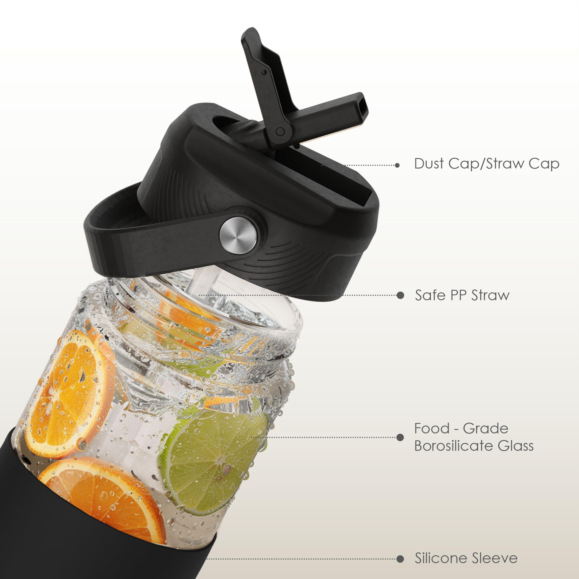 SANDJEST 20oz bottle with straw lid for easy sipping on the move