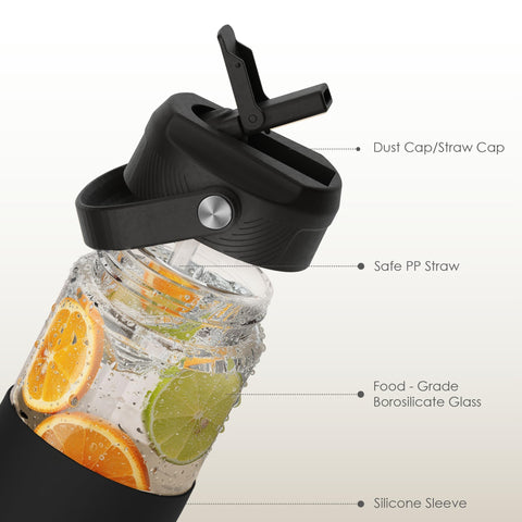 SANDJEST 20oz bottle with straw lid for easy sipping on the move