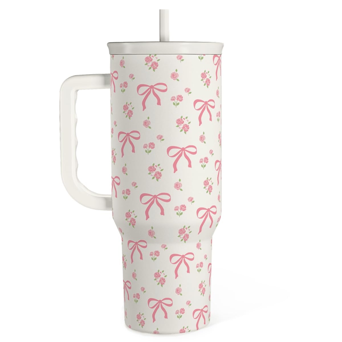 SANDJEST Bow Tumbler 40oz with handle for easy transport