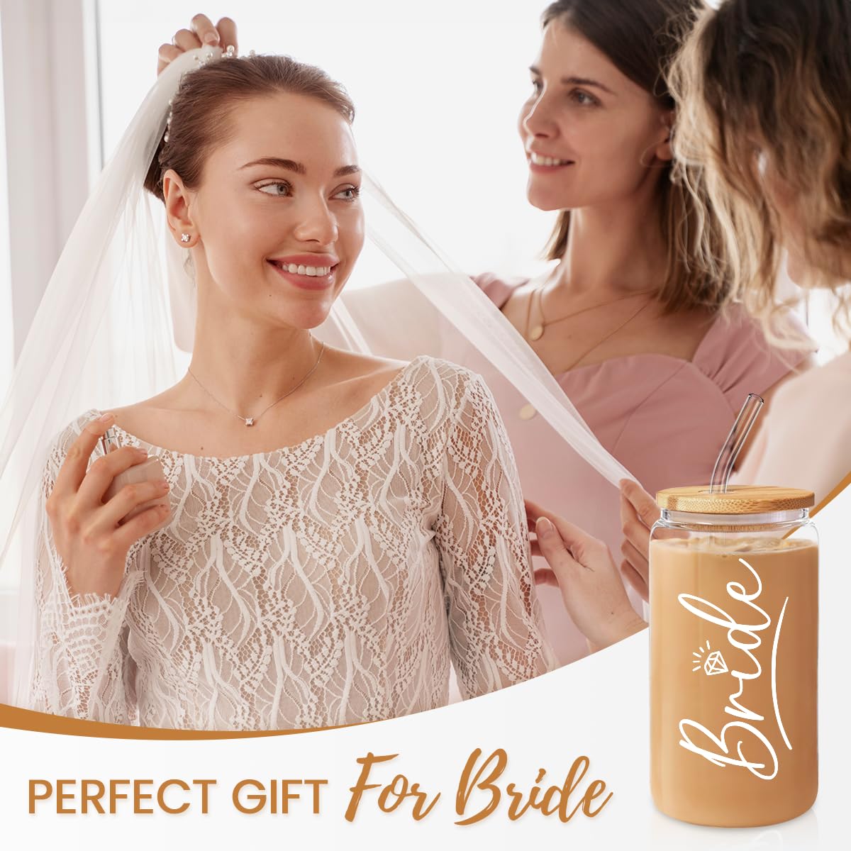 SANDJEST Bride cup ideal for iced coffee and smoothies on the go.