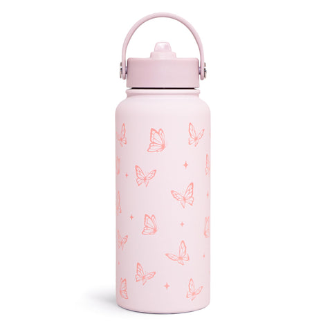 SANDJEST Butterfly bottle 32oz with insulated design for gym hydration