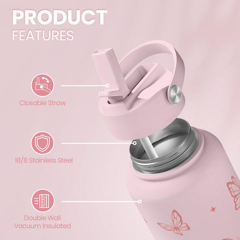 SANDJEST Butterfly bottle lid highlighting spillproof cap