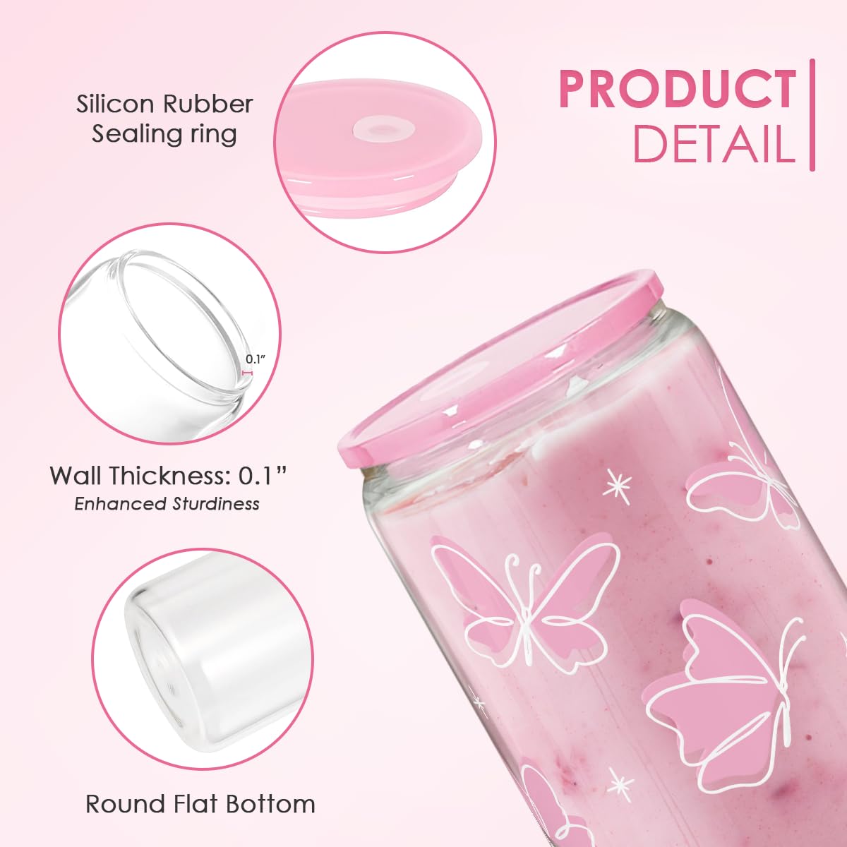 SANDJEST Butterfly glass straw reduces waste and is easy to clean