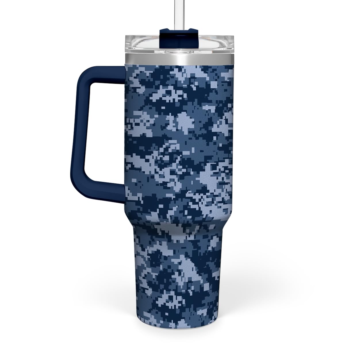 SANDJEST camouflage tumbler 40oz with handle for all-day hydration on the go.