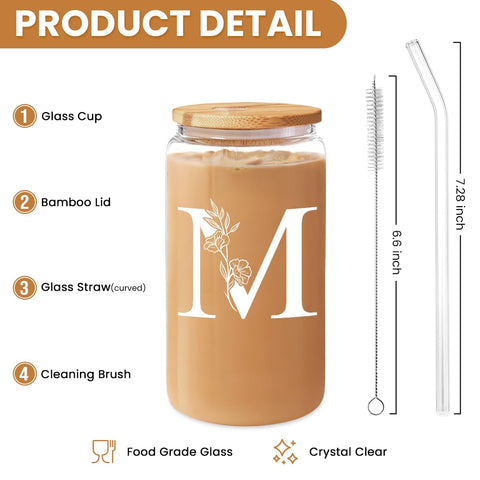 SANDJEST clear 16oz glass cup showing beverage color and clarity