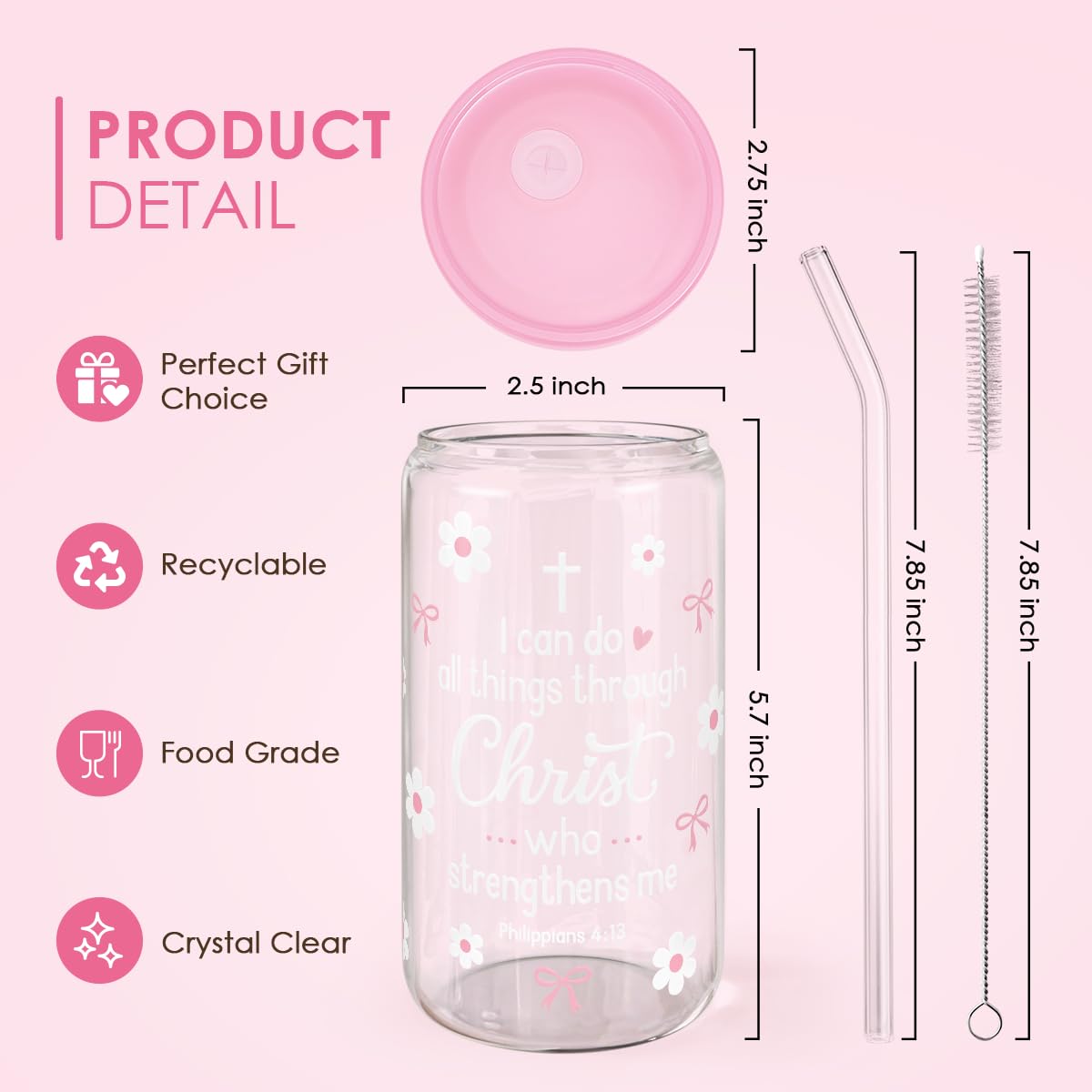 SANDJEST clear glass tumbler lets you monitor beverage color and level.
