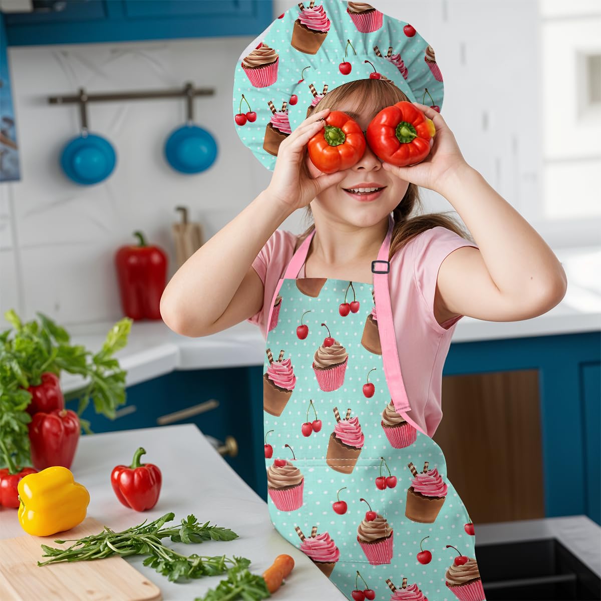 SANDJEST Cupcake Apron enhances creativity during arts and kitchen activities