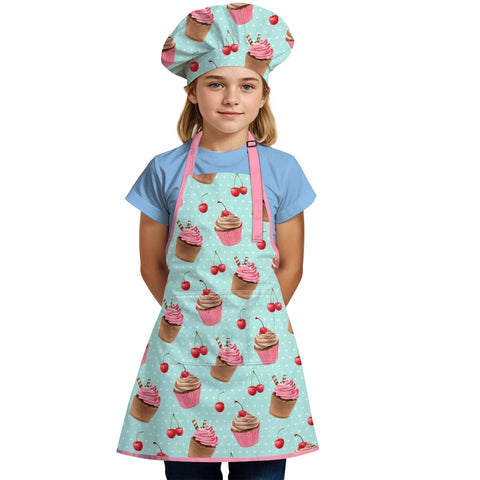 SANDJEST Cupcake Apron with Pocket front pocket for small tools and treats