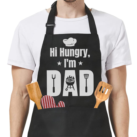 SANDJEST Dad apron front view, stylish chef look for cooking confidence.