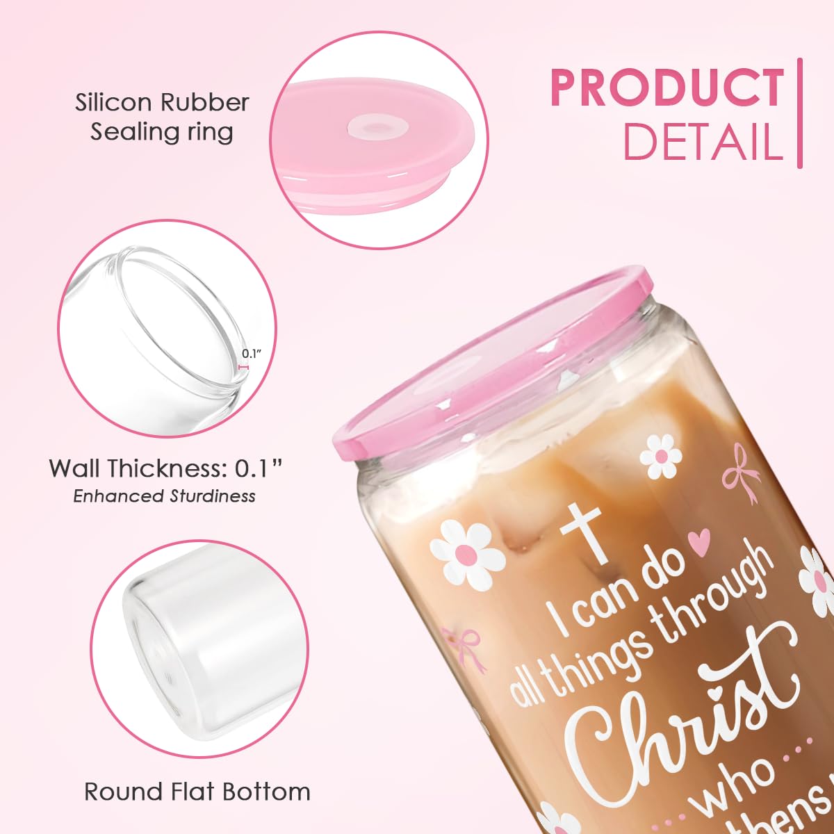 SANDJEST glass tumbler with detachable parts cleans easily by hand.