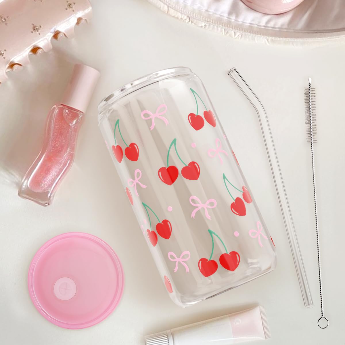 SANDJEST glass tumbler with detachable parts for thorough hand washing.