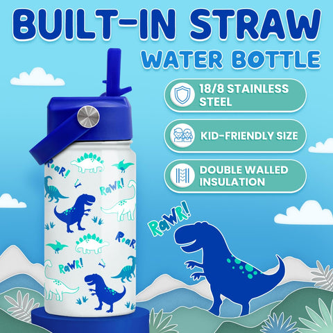 SANDJEST dinosaur bottle straw lid close-up, spill-safe for active sports.