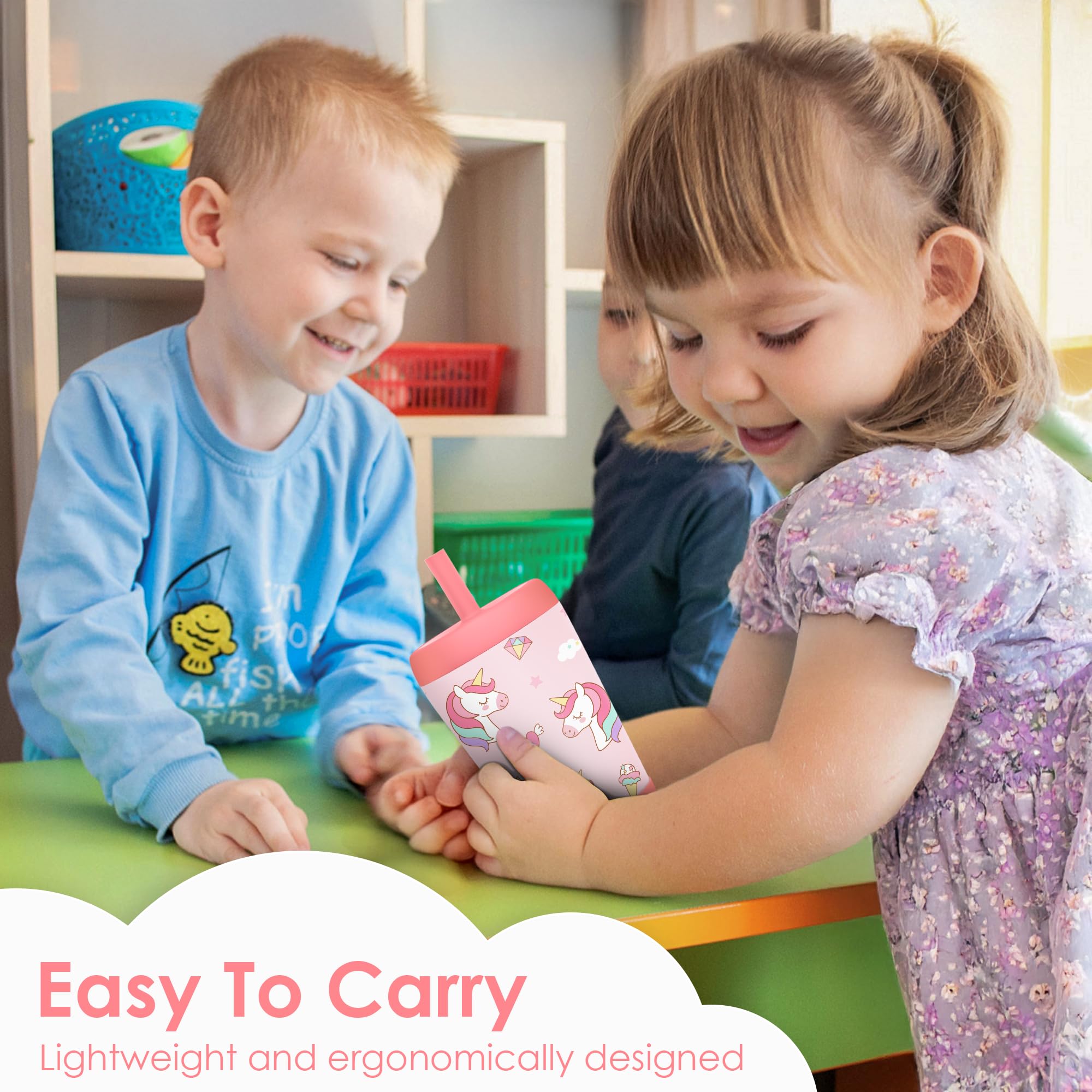 SANDJEST Double-Wall Insulation keeps drinks cool during playtime and school.