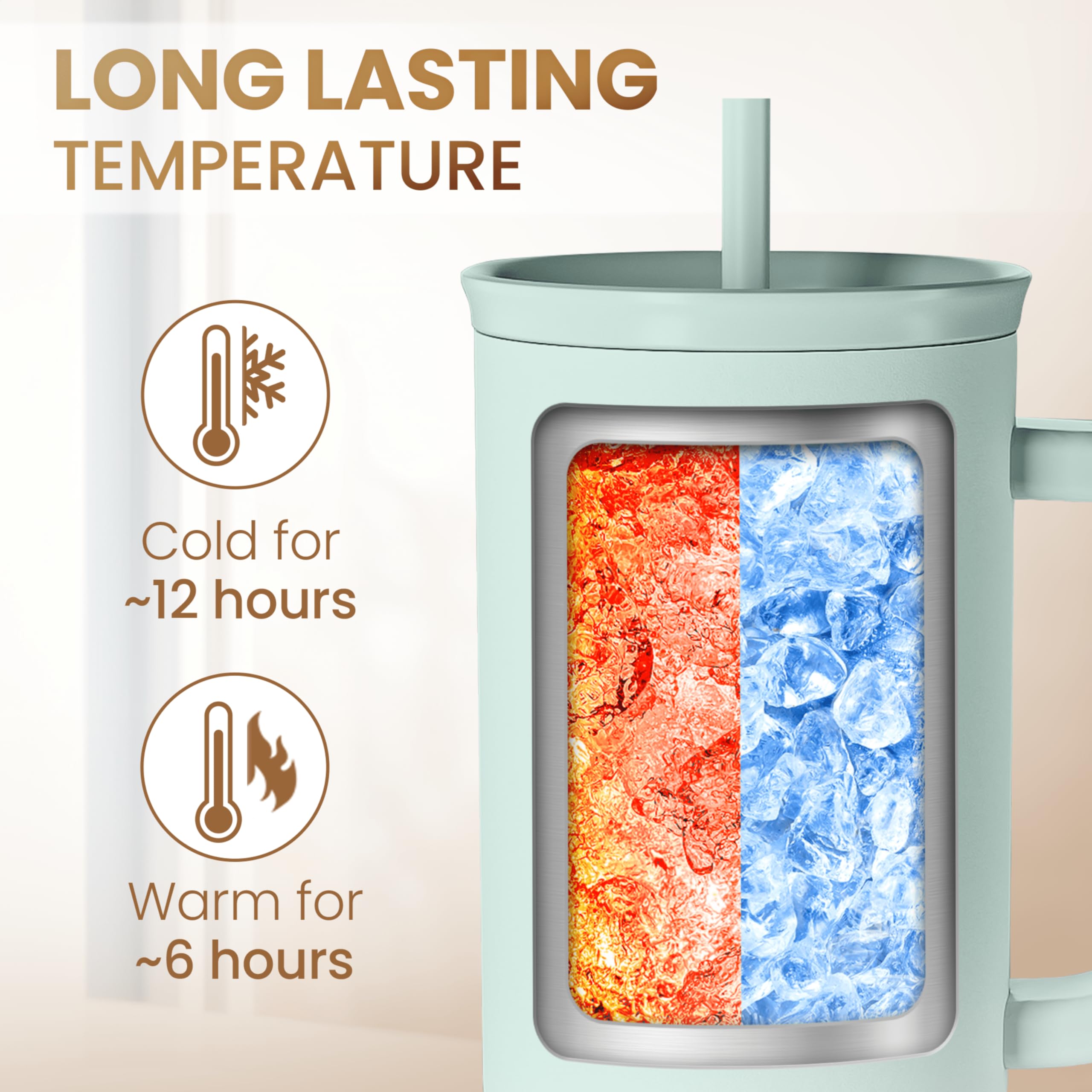 SANDJEST double-wall stainless steel tumbler keeps flavors and temperatures intact.