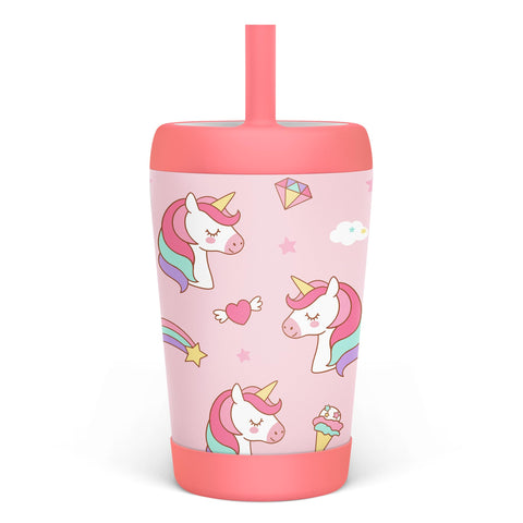 SANDJEST Dreamy Unicorn tumbler with vibrant design for kid-friendly hydration on the go.