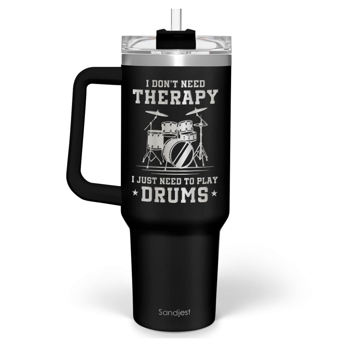 SANDJEST 40oz tumbler with handle for easy carrying and on-the-go hydration