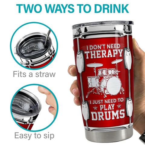 SANDJEST Drummer Tumbler 20oz stainless finish