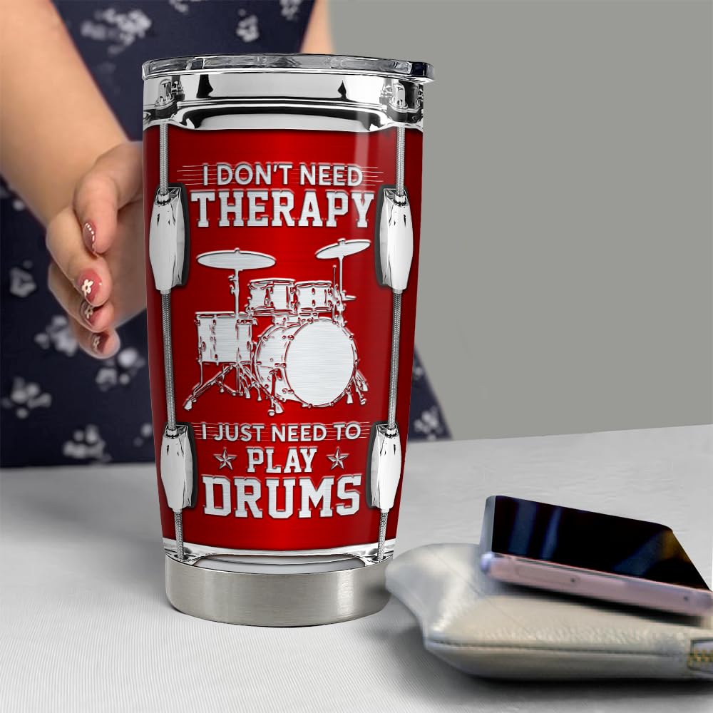 SANDJEST Drummer Tumbler secure lid pour