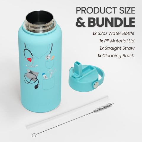 The SANDJEST Ergonomic Grip Water Bottle shown from the side for easy handling.