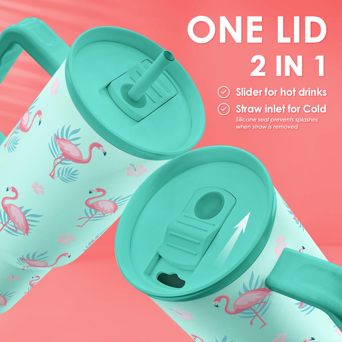 SANDJEST Flamingo Tumbler daily-use showcases ergonomic carry and everyday versatility.