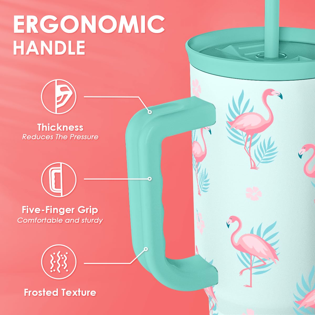 SANDJEST Flamingo Tumbler stylish-design adds flair to any outing.