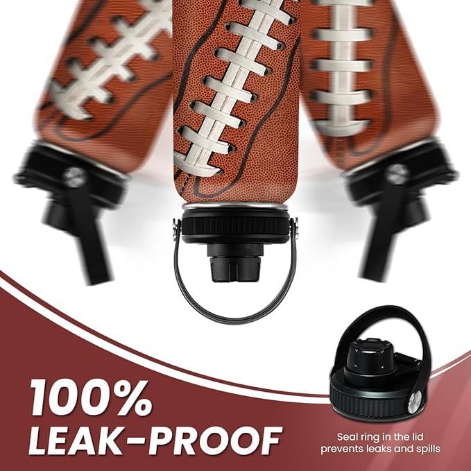 SANDJEST football design bottle with matte finish and sporty style.