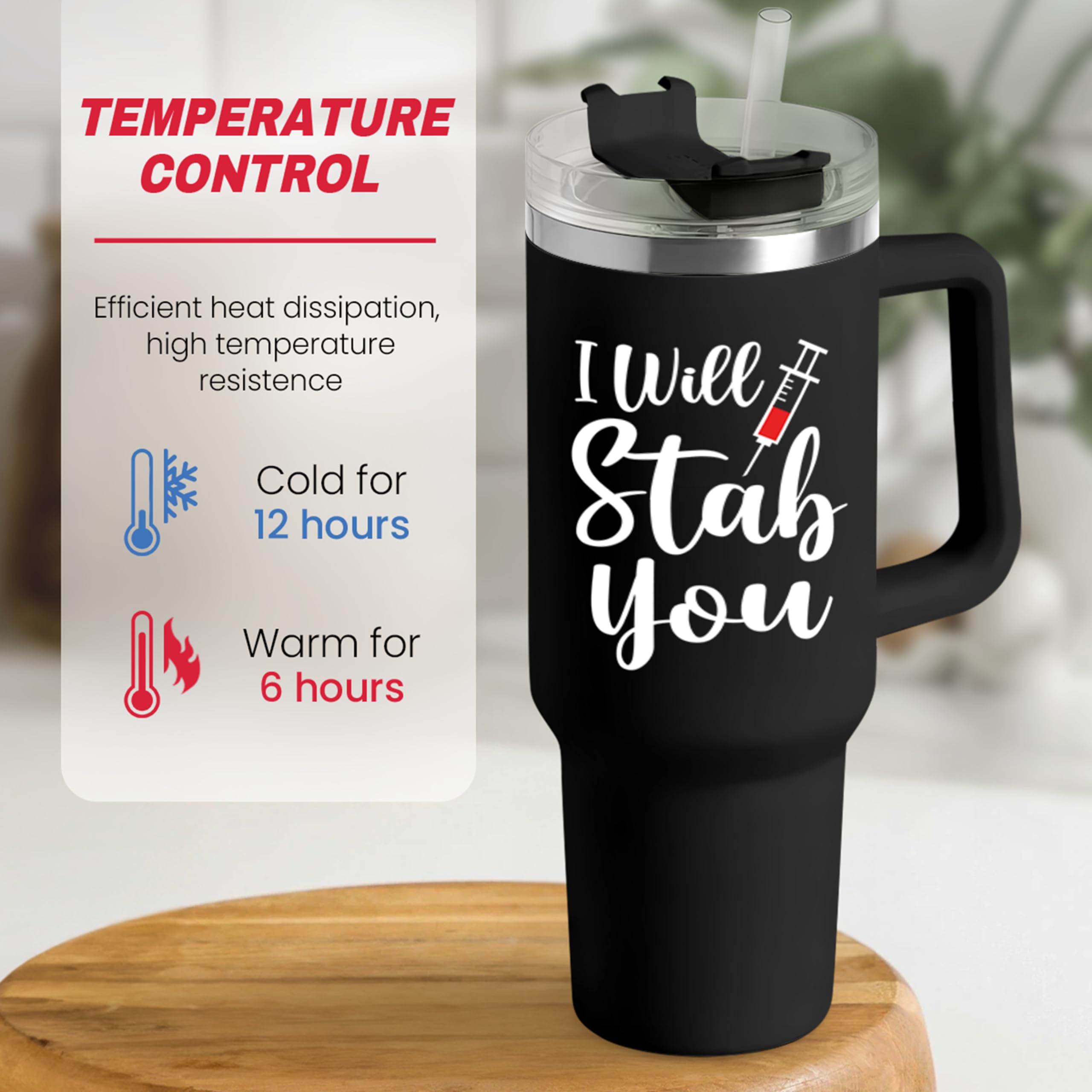 SANDJEST funny nurse design tumbler adds lighthearted touch to busy days.