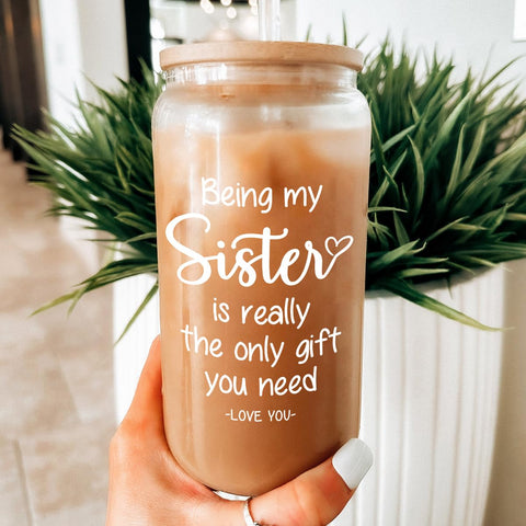 Gift packaging ready SANDJEST Sister Gift cup for birthdays or holidays.