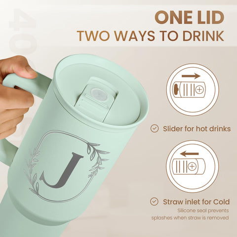 SANDJEST gift-ready monogram tumbler suits Christmas, birthdays, or Mother's Day.