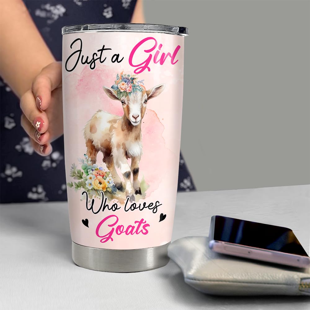 SANDJEST Goat Tumbler 20oz graphic design photo highlights personality and style