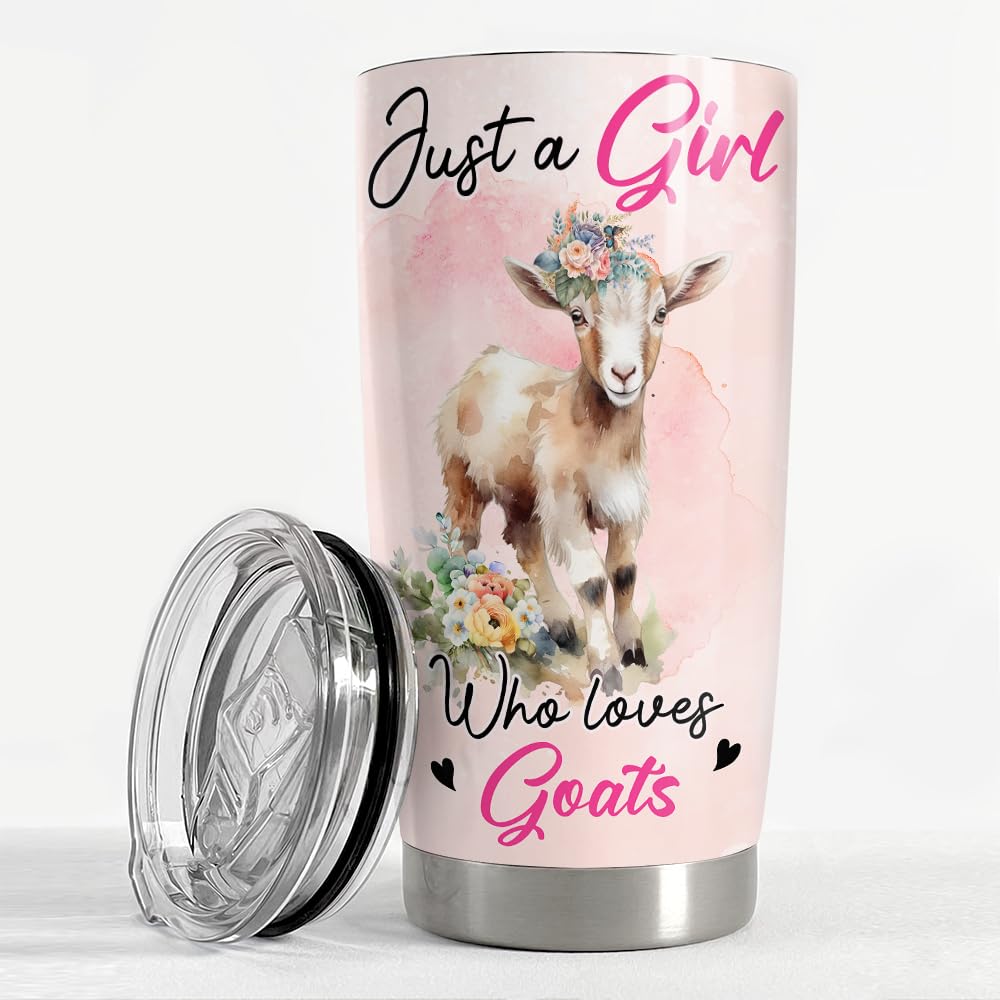 SANDJEST Goat Tumbler 20oz insulated cap highlights all-day beverage temperature control