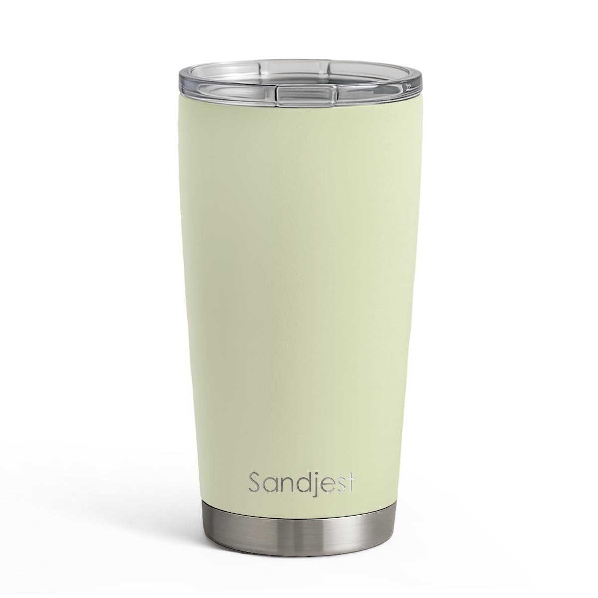 SANDJEST Green Tumbler front view with 20oz capacity for daily coffee