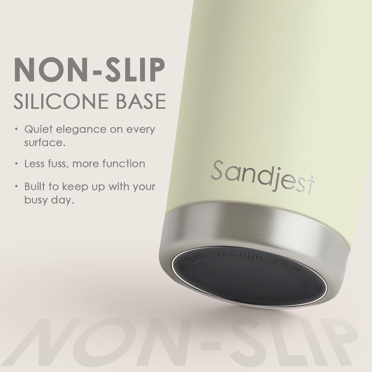 SANDJEST Green Tumbler in cup holder demonstrates ideal on-the-go beverage companion