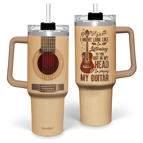 SANDJEST 40oz tumbler with handle for on-the-go gigs