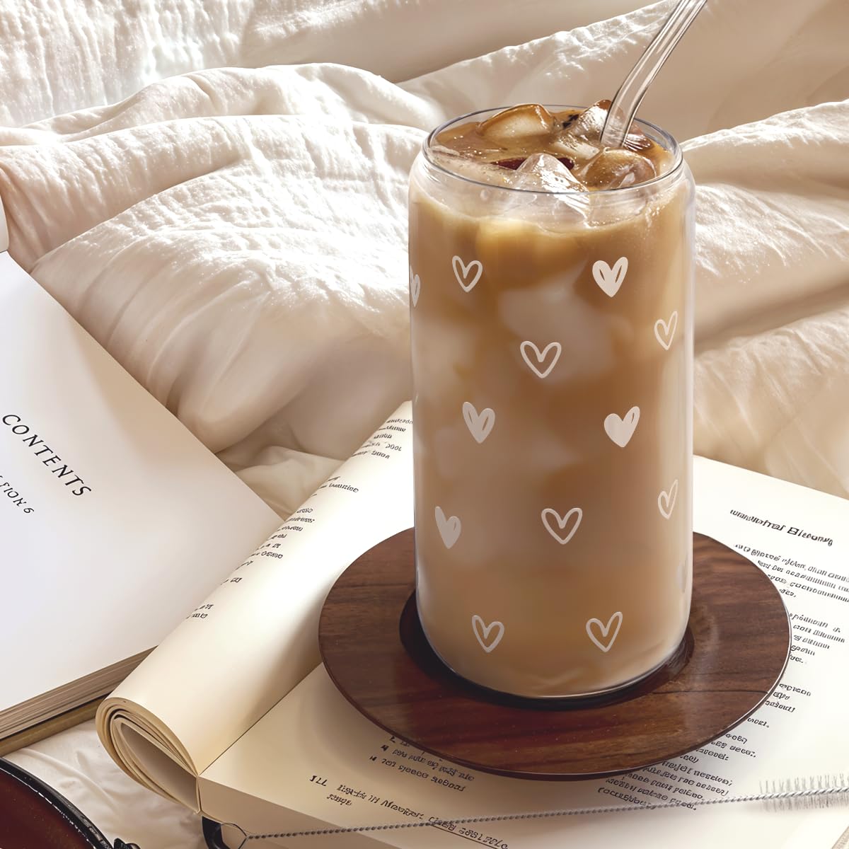 SANDJEST Heart clear glass body with minimalist style