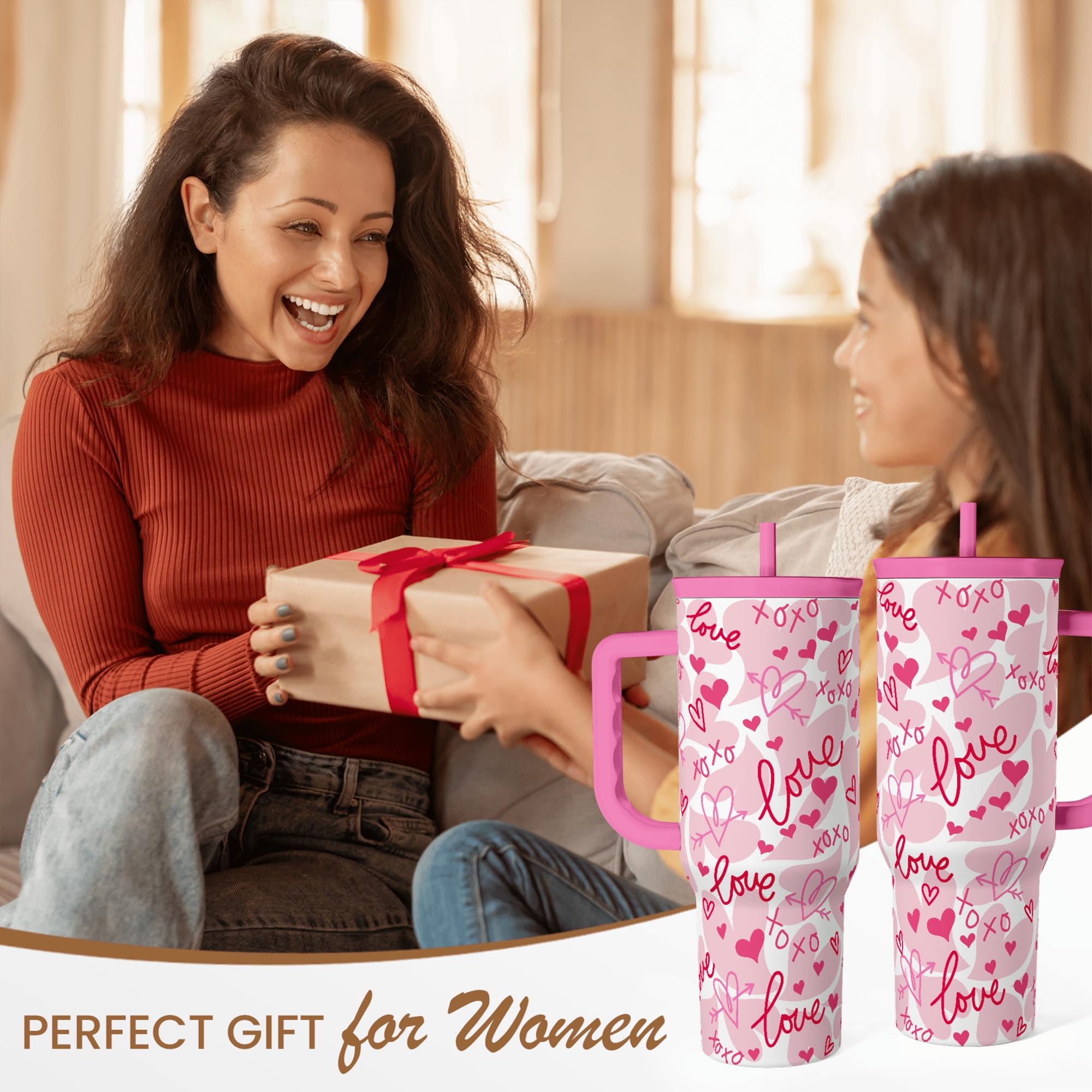 SANDJEST Heart Tumbler hand-wash recommended for best care