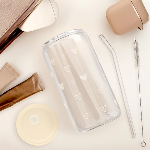 SANDJEST Heart tumbler on the go during use