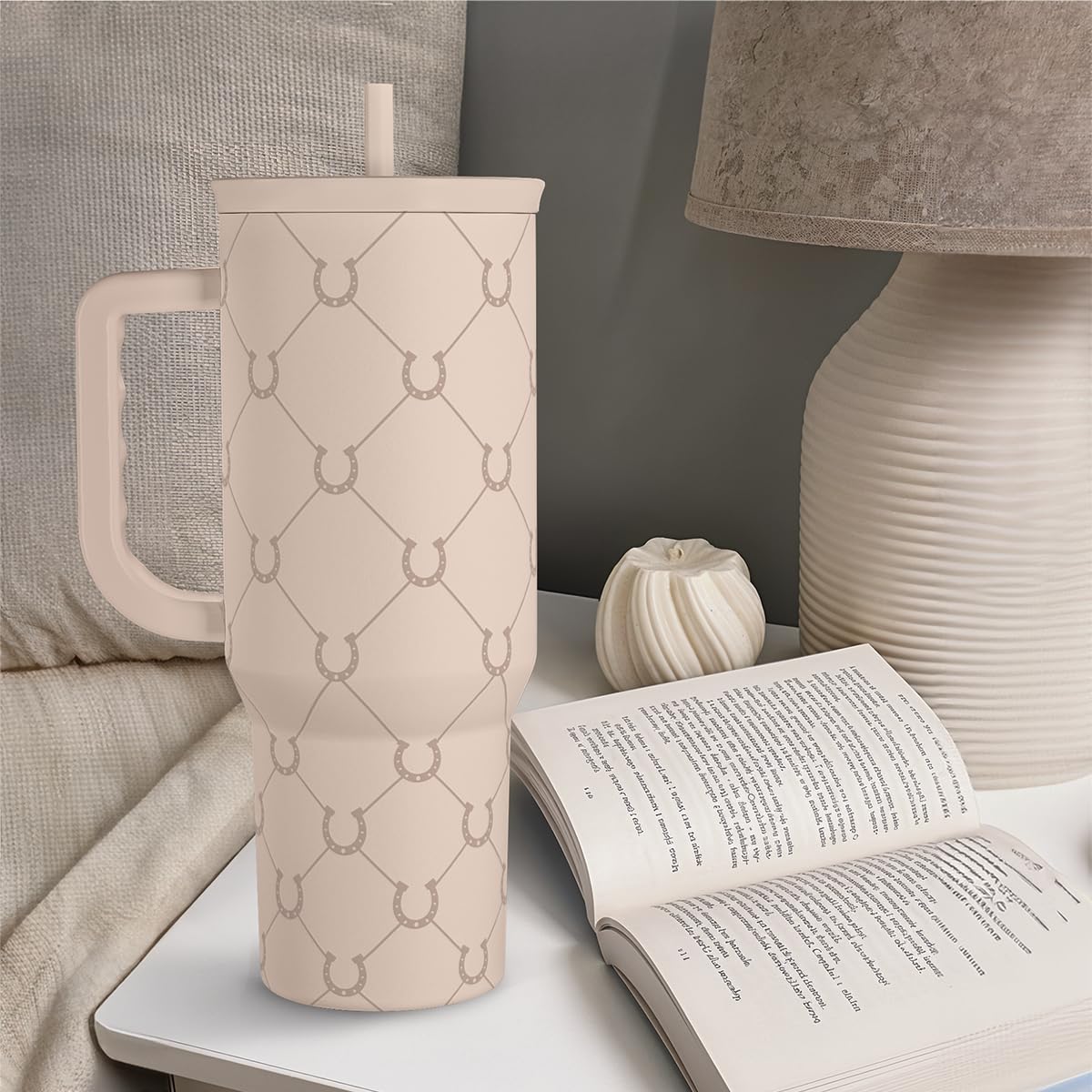SANDJEST Horse Tumbler with Handle stylish hydration companion at home, gym, or office.