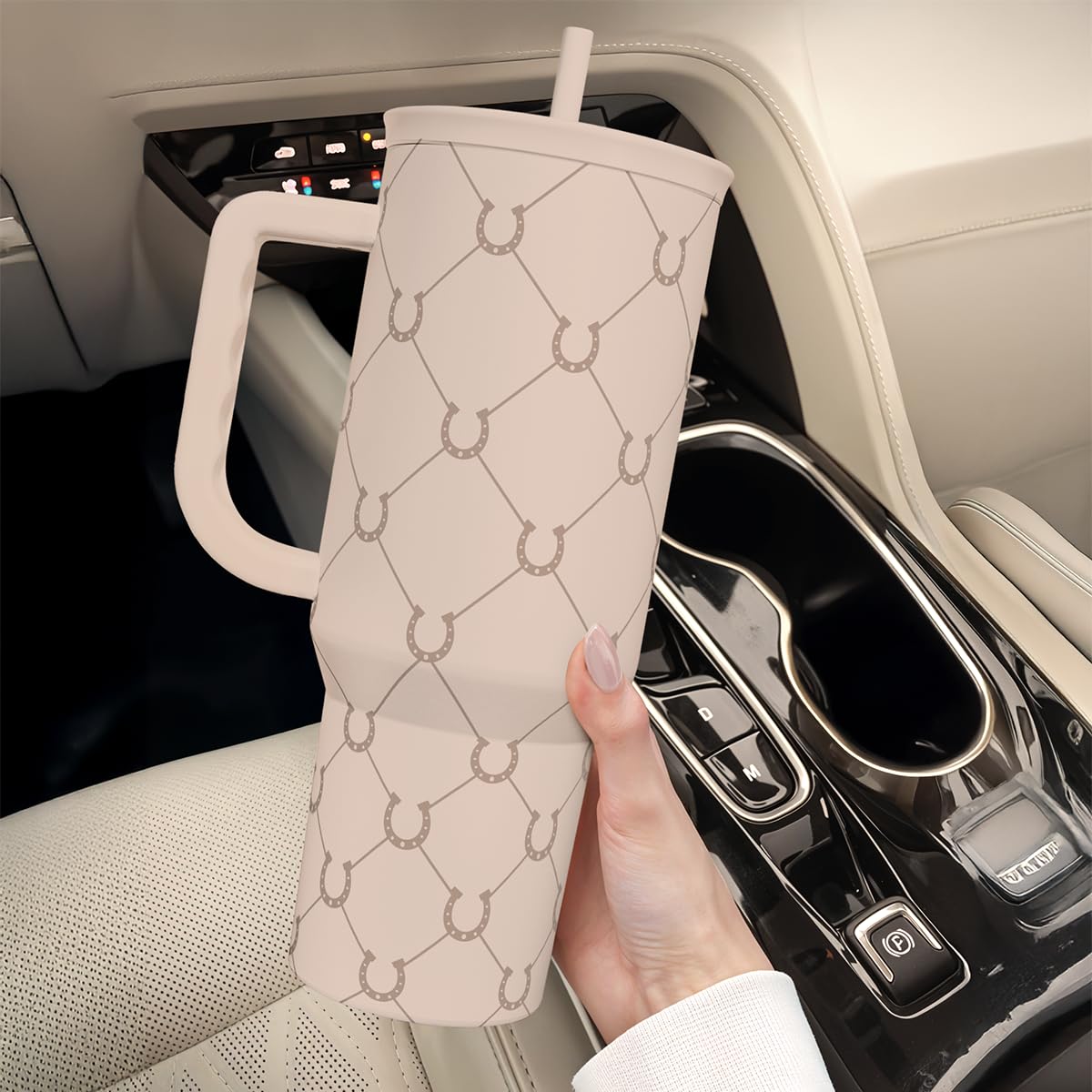 SANDJEST Horse Tumbler with Handle durable stainless steel for daily adventures.