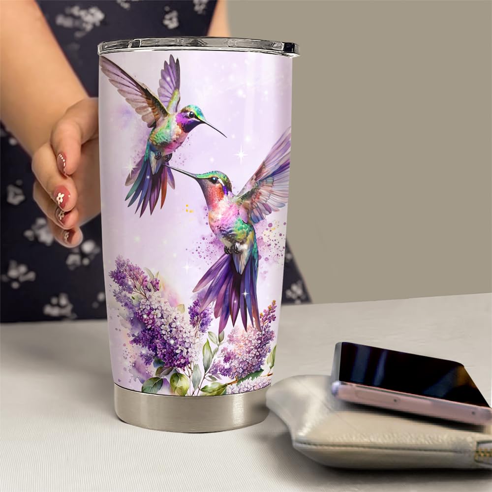 SANDJEST Hummingbird Tumbler iced tea on the go for refreshment.