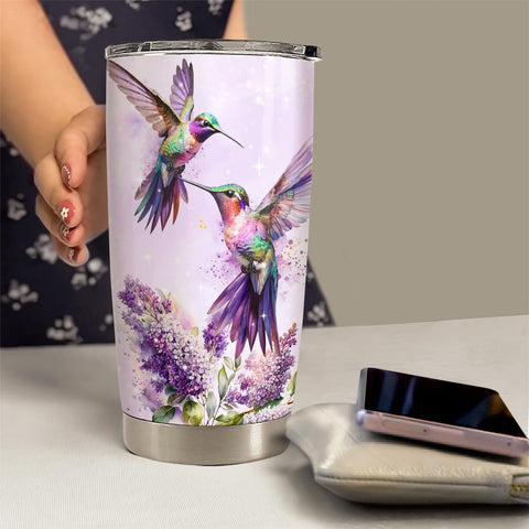 SANDJEST Hummingbird Tumbler iced tea on the go for refreshment.