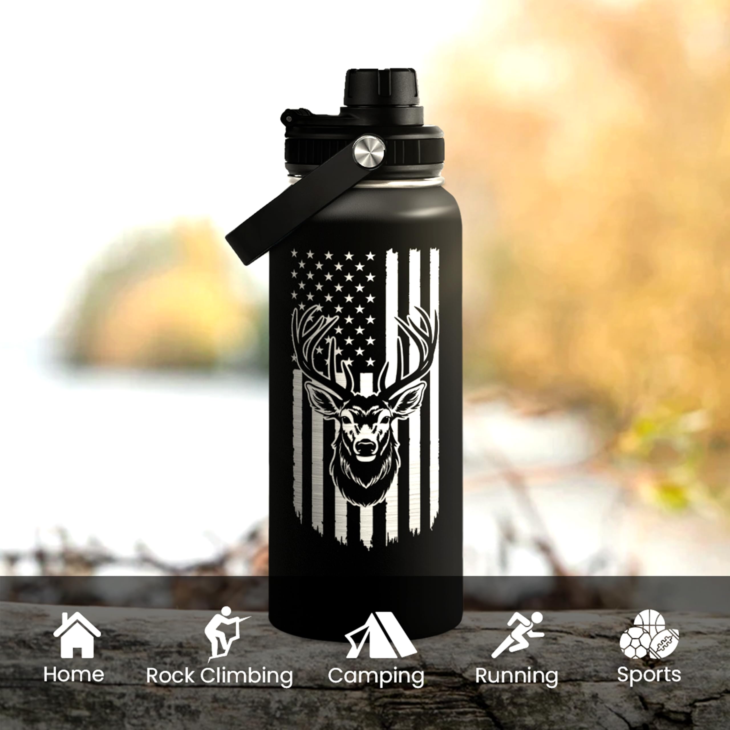SANDJEST hunting-style bottle design for outdoor fans