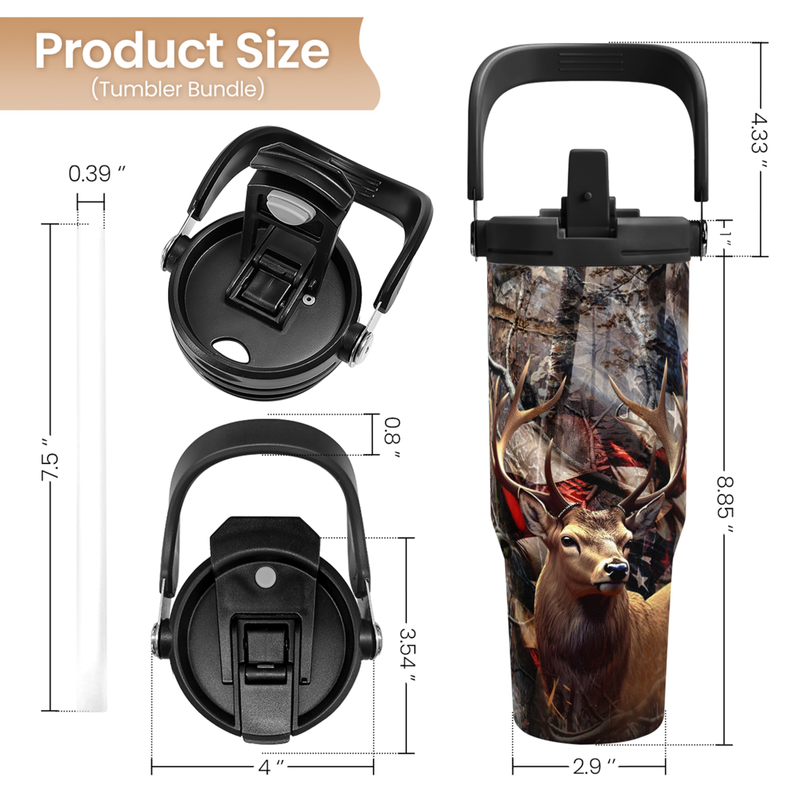 SandJEST hunting tumbler side view emphasizes sleek profile and rugged finish.