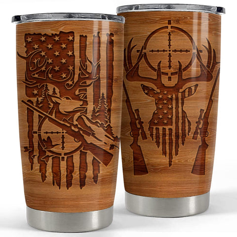 Sandjest hunting tumbler wood style with rugged outdoor finish